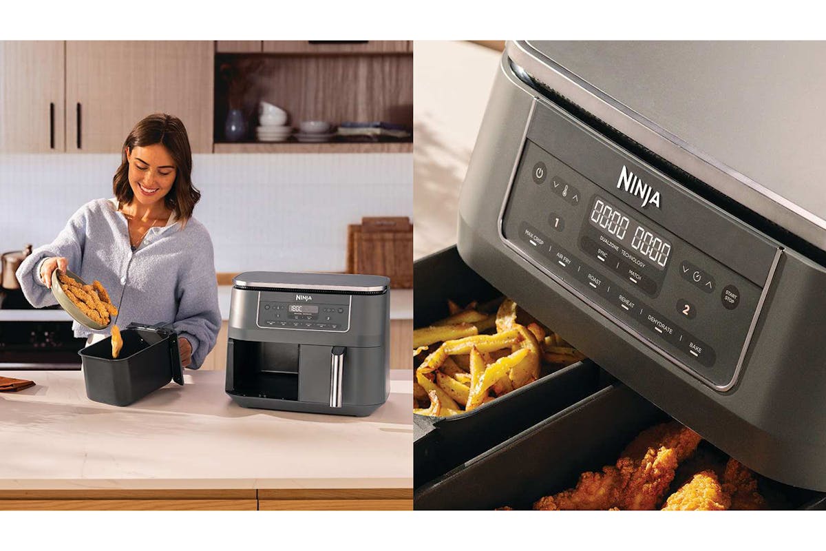 Ninja 6-in-1 Dual Zone Air Fryer | DZ300UK | Gun Metal Grey-2