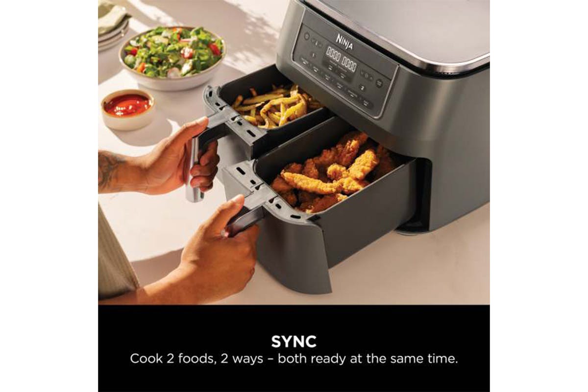 Ninja 6-in-1 Dual Zone Air Fryer | DZ300UK | Gun Metal Grey-4