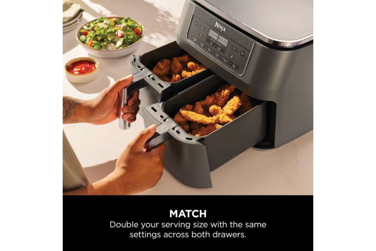 Ninja 6-in-1 Dual Zone Air Fryer | DZ300UK | Gun Metal Grey-5