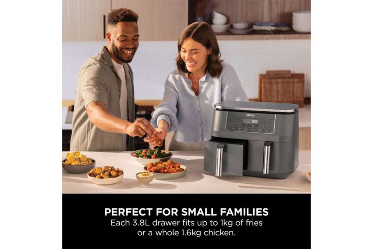 Ninja 6-in-1 Dual Zone Air Fryer | DZ300UK | Gun Metal Grey-8
