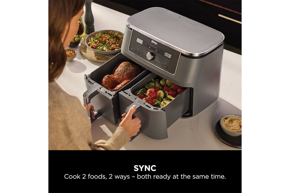 Ninja 9.5L Max 6-in-1 Dual Zone Air Fryer | DZ400UK | Gun Metal Grey-3