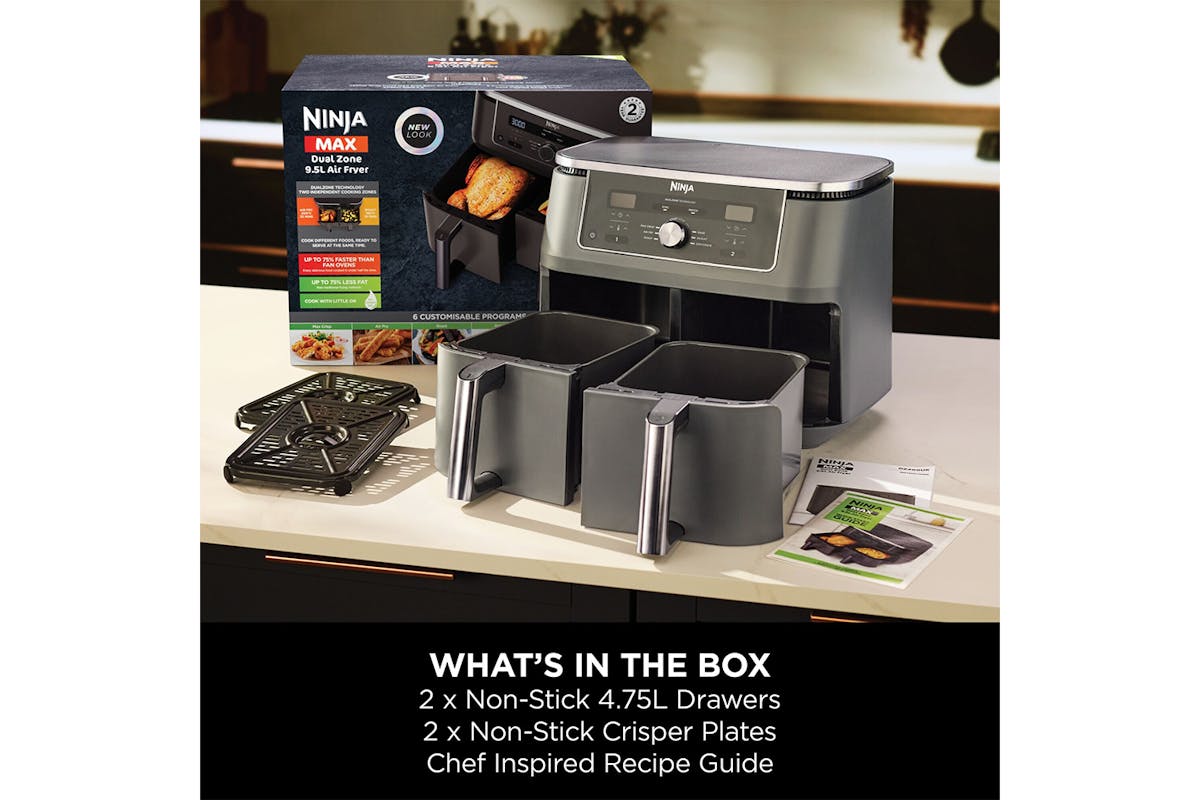 Ninja 9.5L Max 6-in-1 Dual Zone Air Fryer | DZ400UK | Gun Metal Grey-9