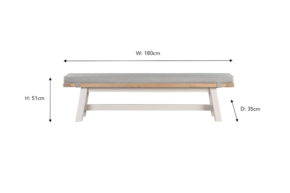 Winnie Bench| Fabric Cushion | Natural/Taupe-4