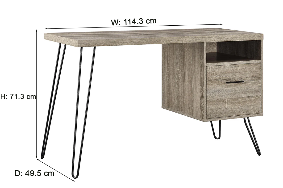 Dorel Landon Desk | Grey Oak-3