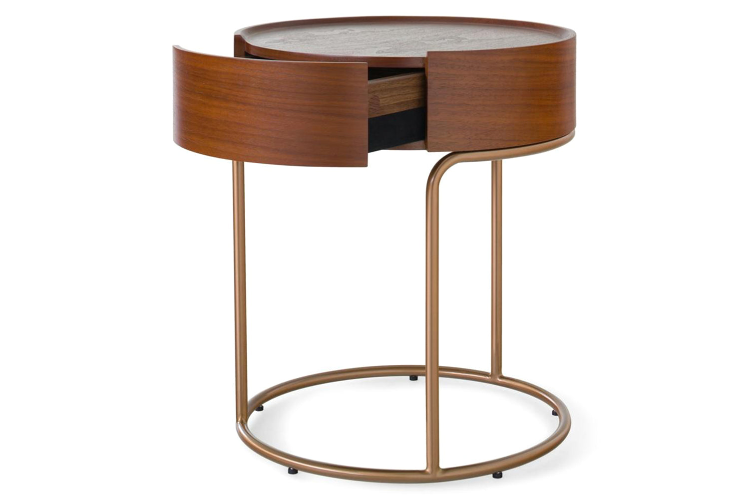 Rose Round Bedside Table | 1 Drawer | Brown-2