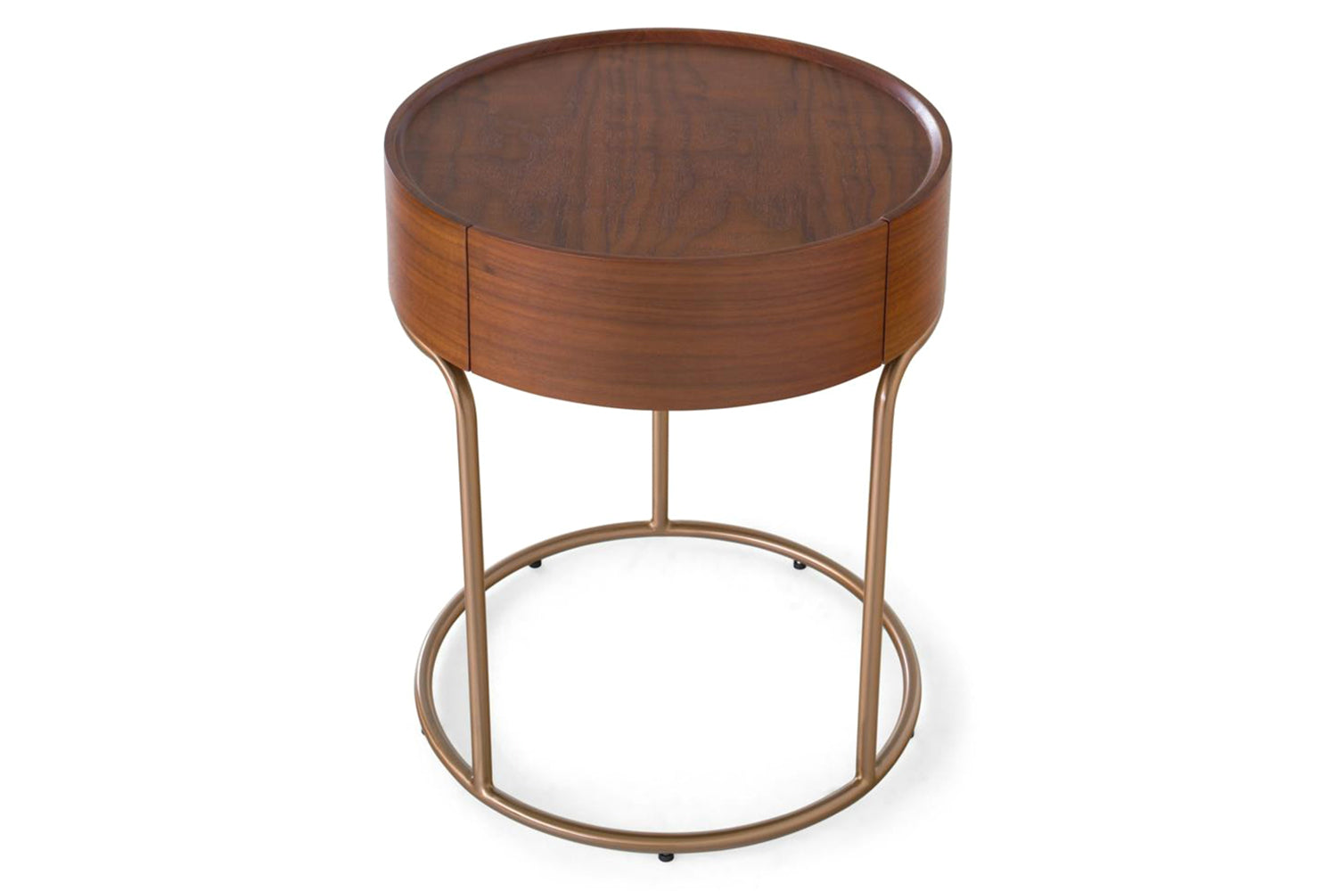 Rose Round Bedside Table | 1 Drawer | Brown-3