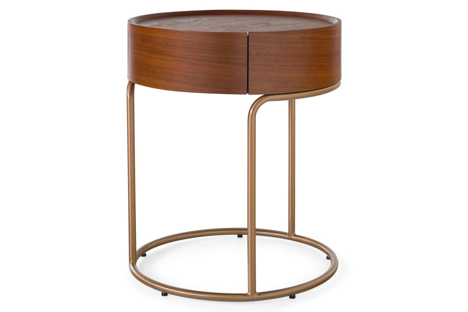 Rose Round Bedside Table | 1 Drawer | Brown-4