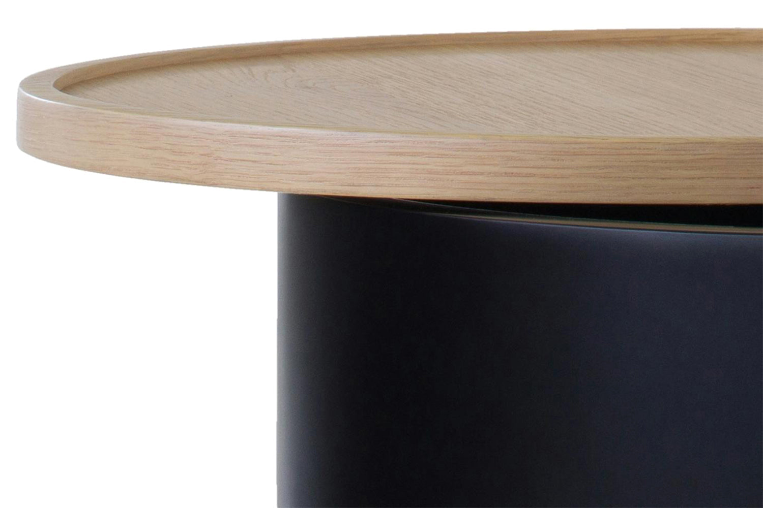 Hazel Round Beside Table | Black/Natural-5