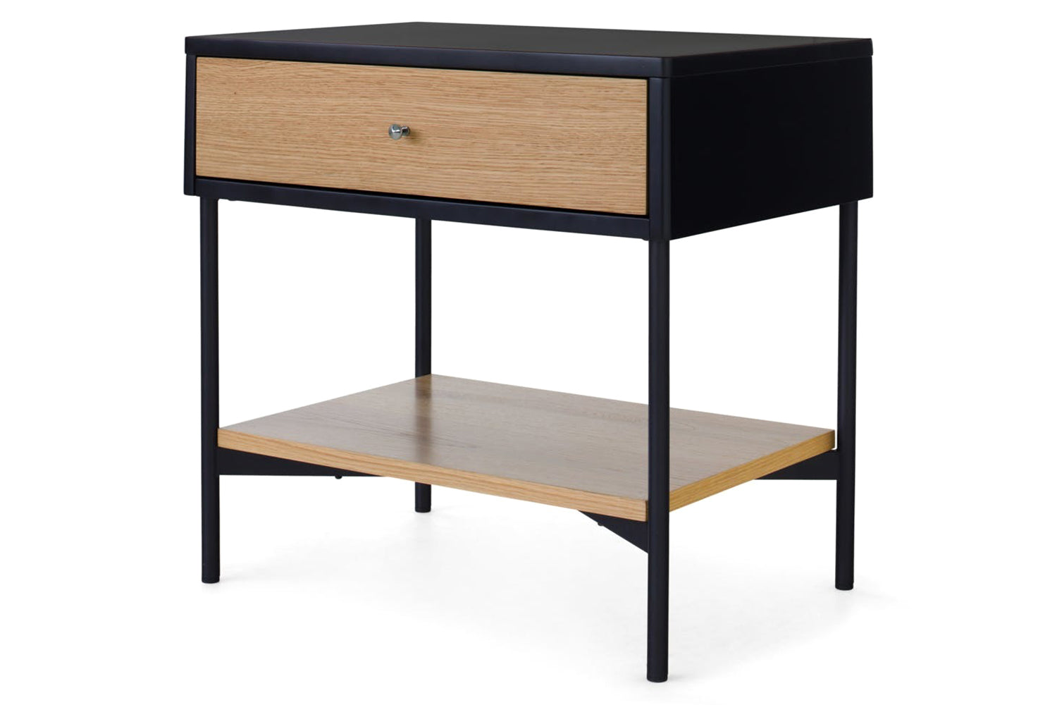 Hazel Bedside Table | 1 Drawer | Natural/Black-4