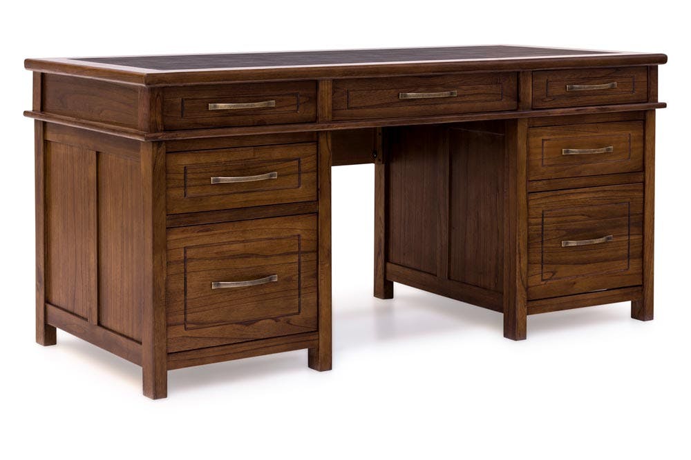 Ebony Office Desk | Large | 6 Drawers-2