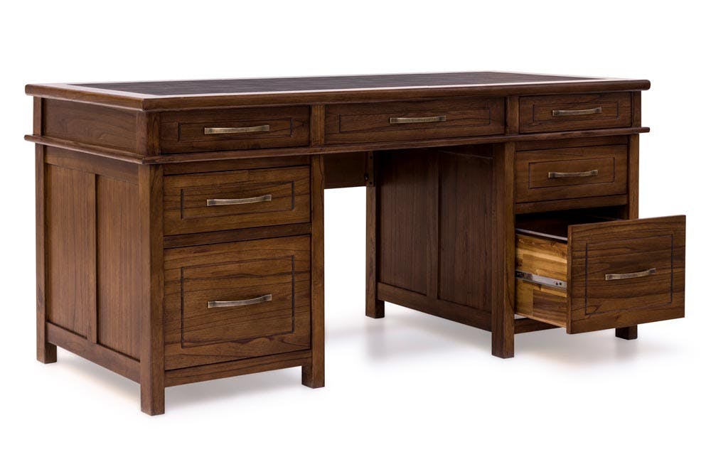 Ebony Office Desk | Large | 6 Drawers-3