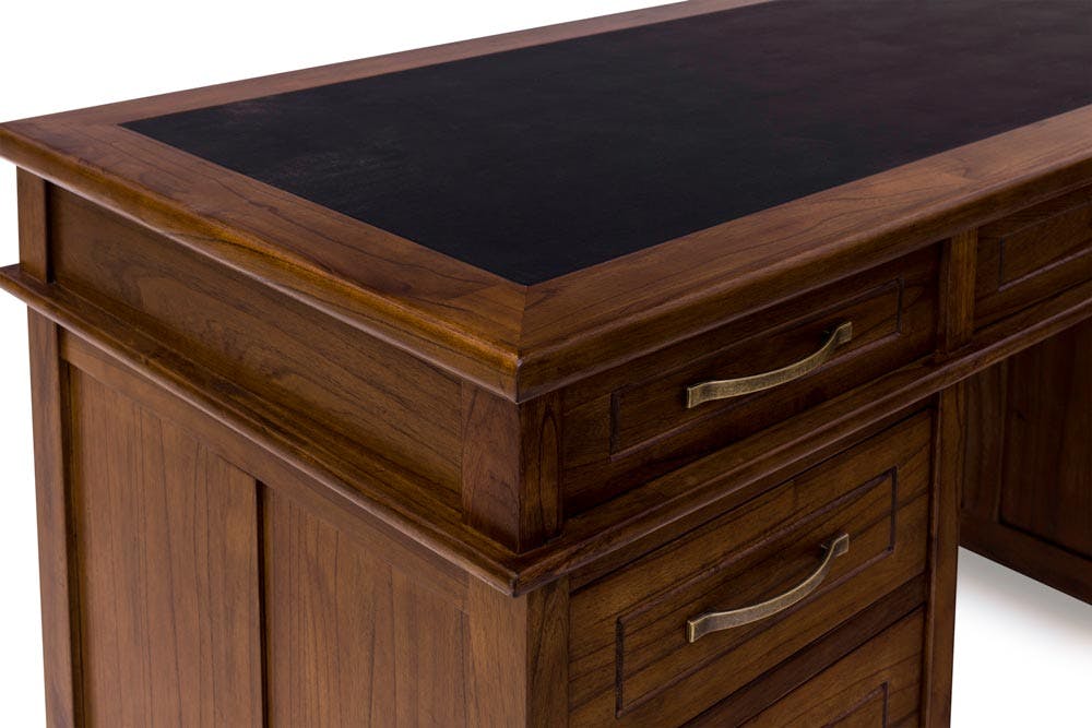 Ebony Office Desk | Large | 6 Drawers-4