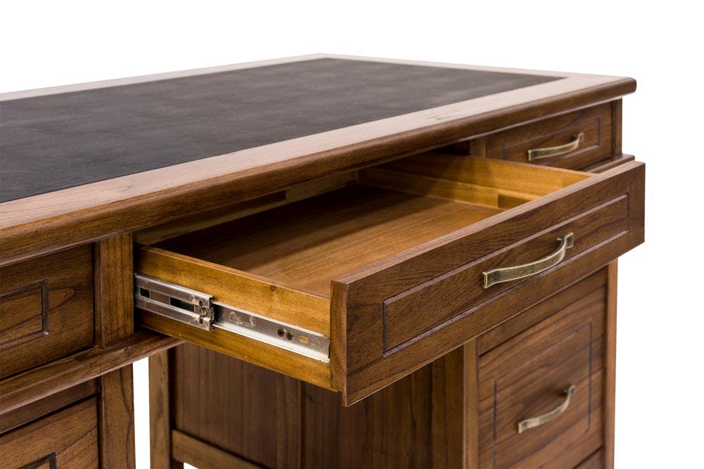 Ebony Office Desk | Large | 6 Drawers-5