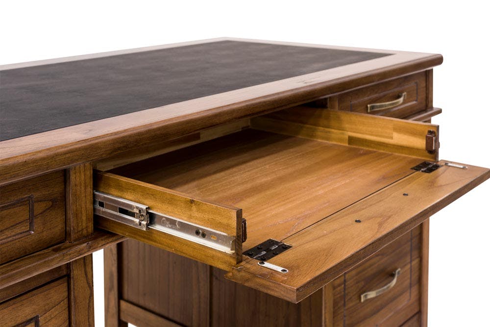 Ebony Office Desk | Large | 6 Drawers-6