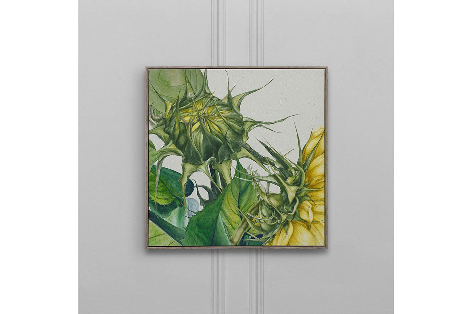 Stone Framed Canvas Wall Art | Fern | 70 x 70 cm-3