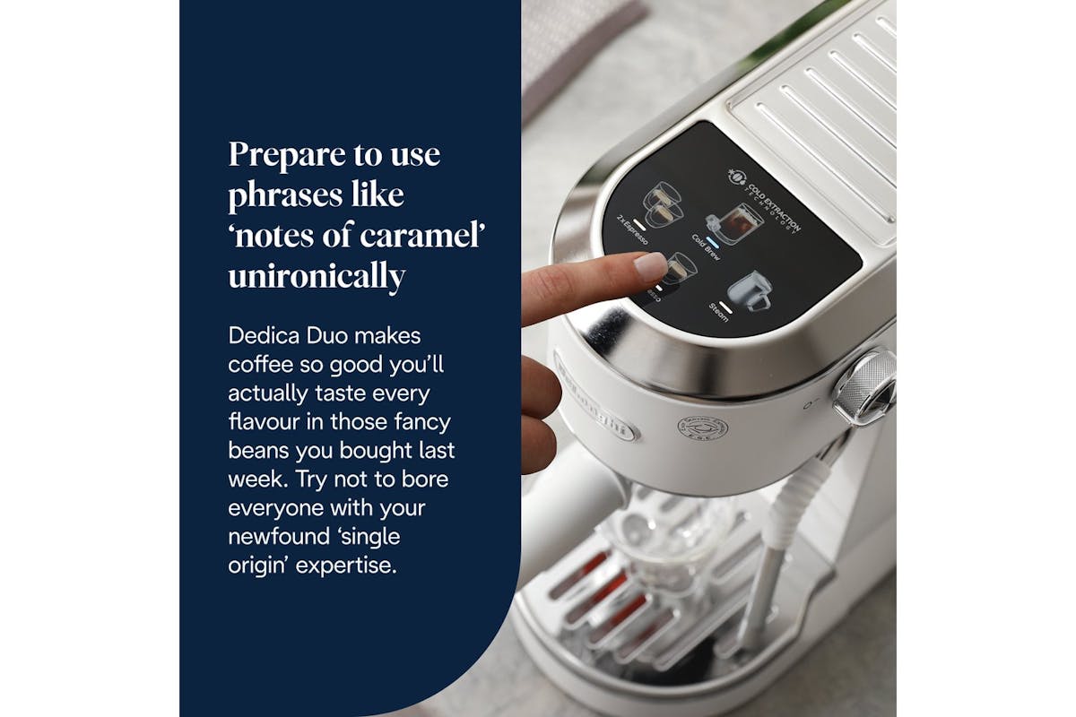 De'Longhi Dedica Duo Espresso Coffee Machine | EC890.WI | White-2