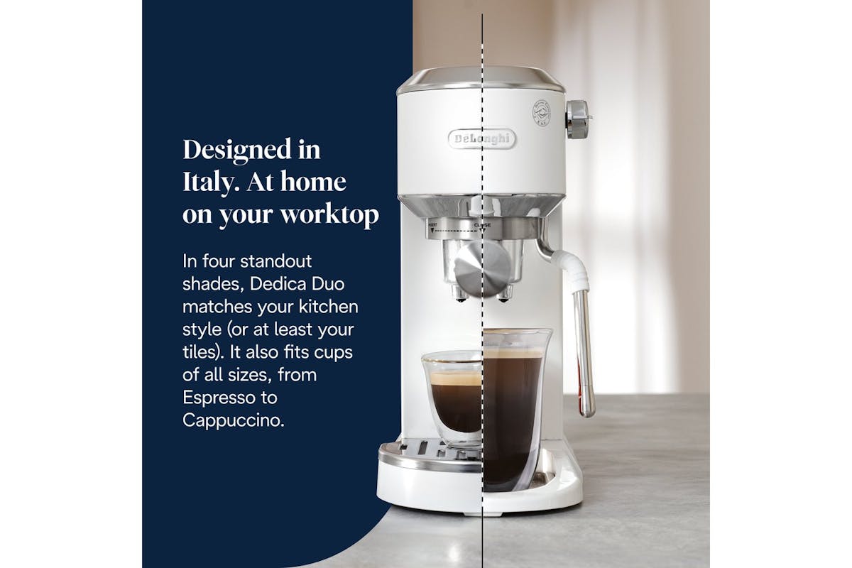 De'Longhi Dedica Duo Espresso Coffee Machine | EC890.WI | White-6