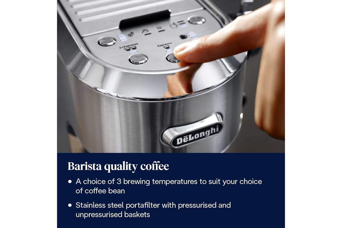 De'Longhi Dedica Maestro Plus Espresso Coffee Machine | EC950.M | Stainless Steel-3