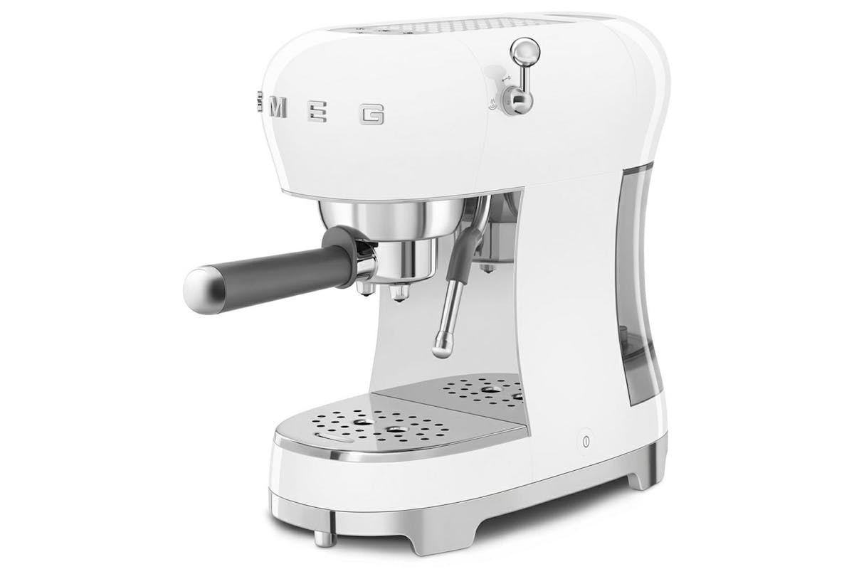 Smeg 50's Retro Style Espresso Coffee Machine | ECF02WHUK | White-4