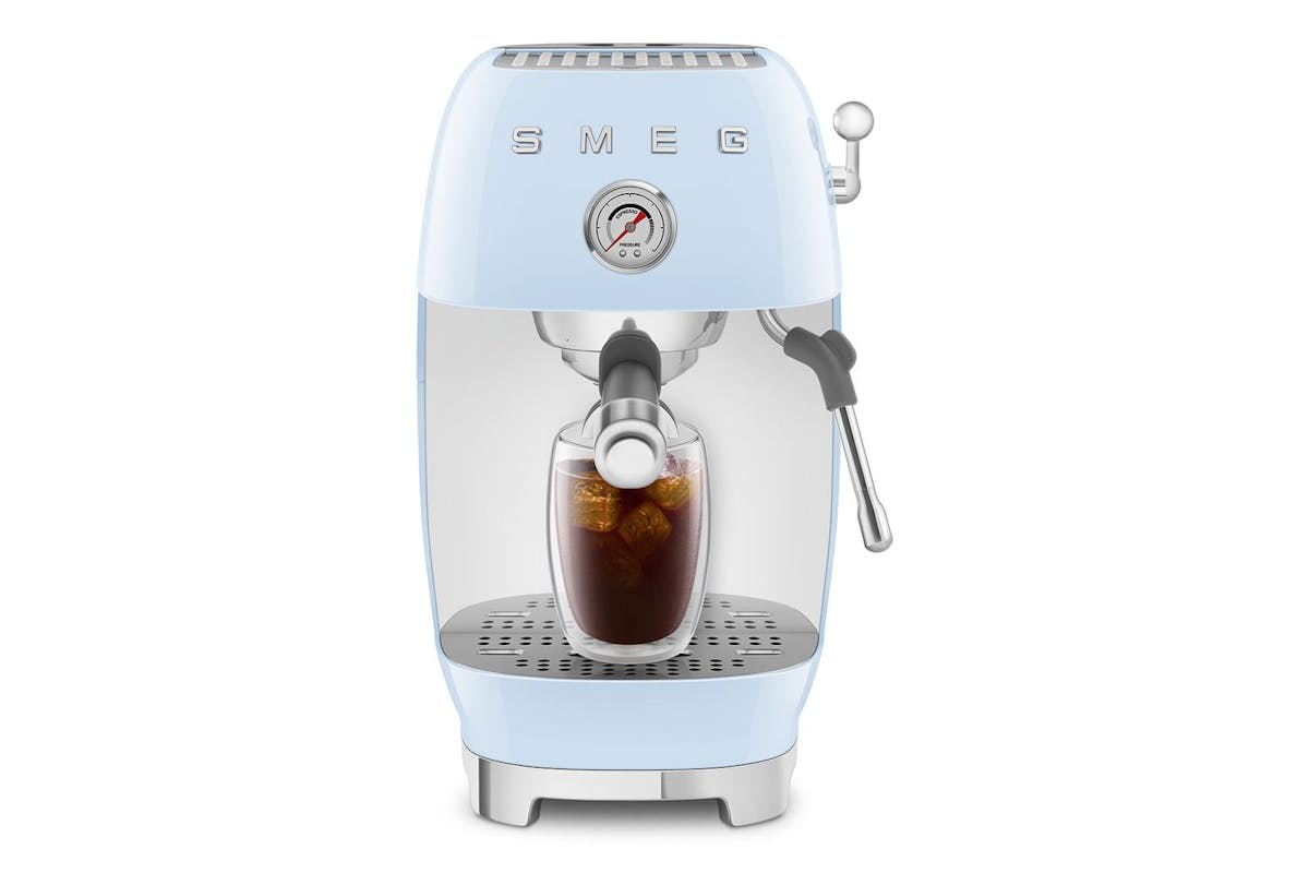 Smeg 50's Style Espresso Cold Brew Coffee Machine | Blue | ECF03PBUK-5