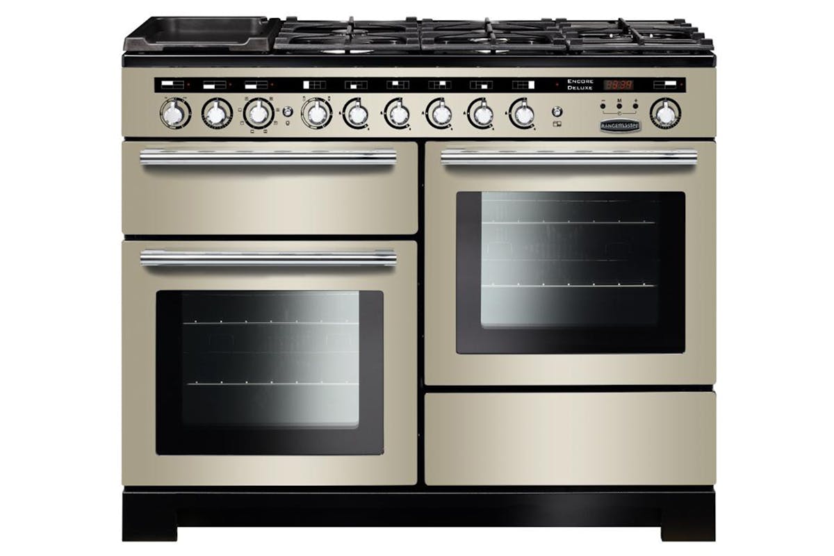 Rangemaster 110cm Encore Deluxe Dual Fuel Range Cooker | EDL110DFFIV/C | Ivory