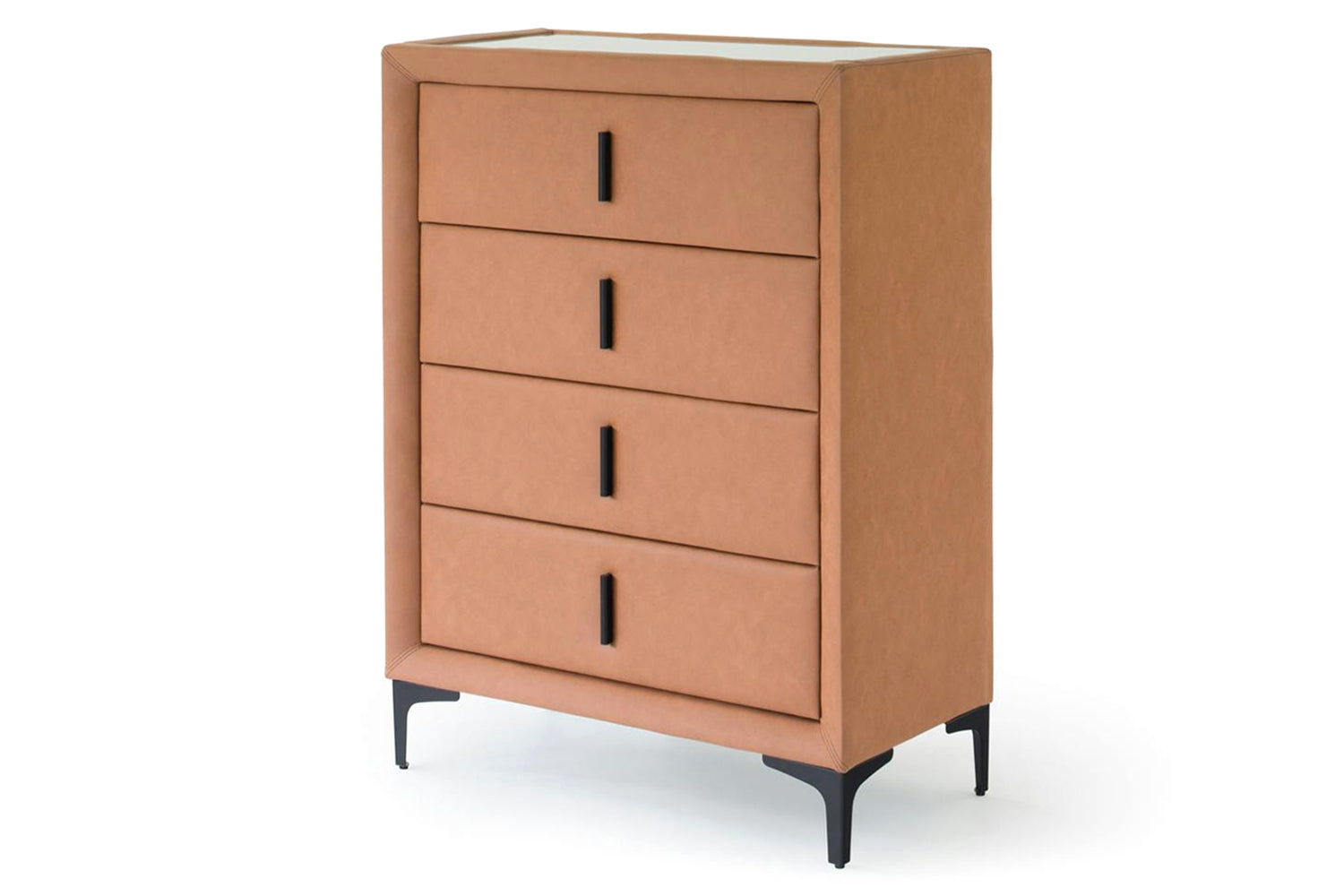 Lewis Chest of Drawer | Vegan Leather | 4 Drawer | Tan-2