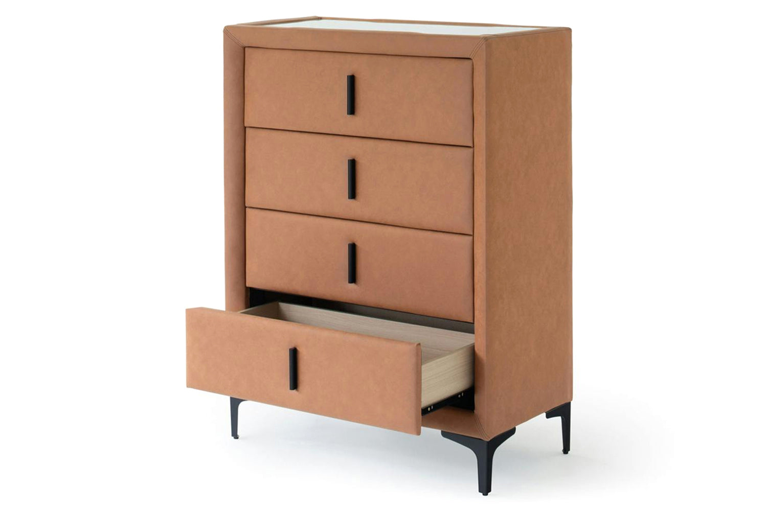Lewis Chest of Drawer | Vegan Leather | 4 Drawer | Tan-4