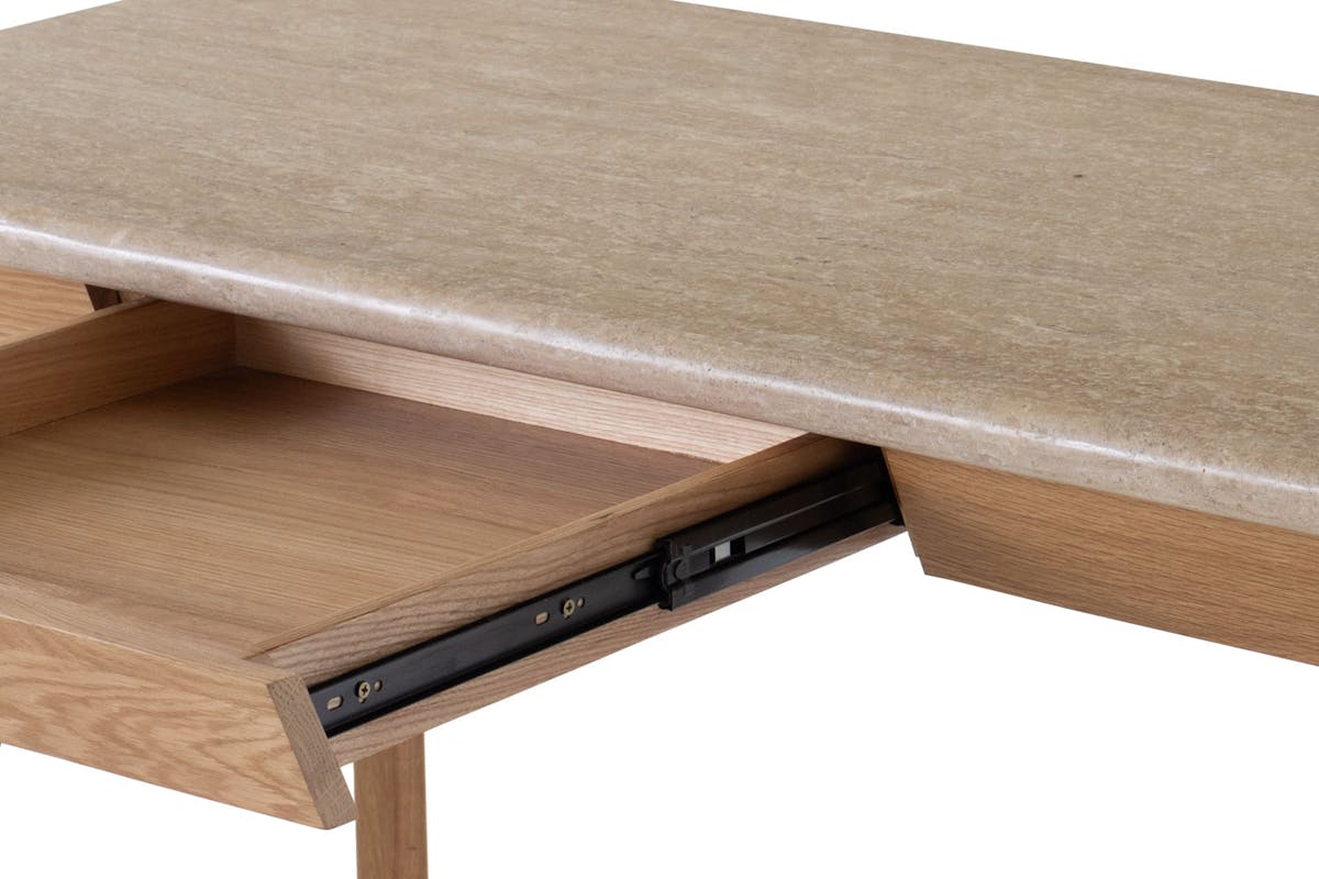 Ellie Travertine Desk | Oak-5