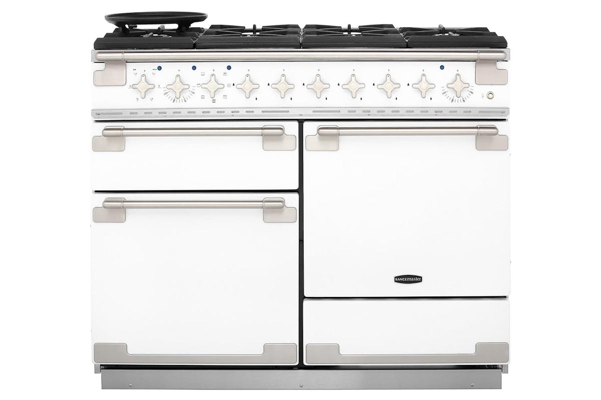 Rangemaster Elise 110cm Dual Fuel Range Cooker | ELS110DFFWH | White