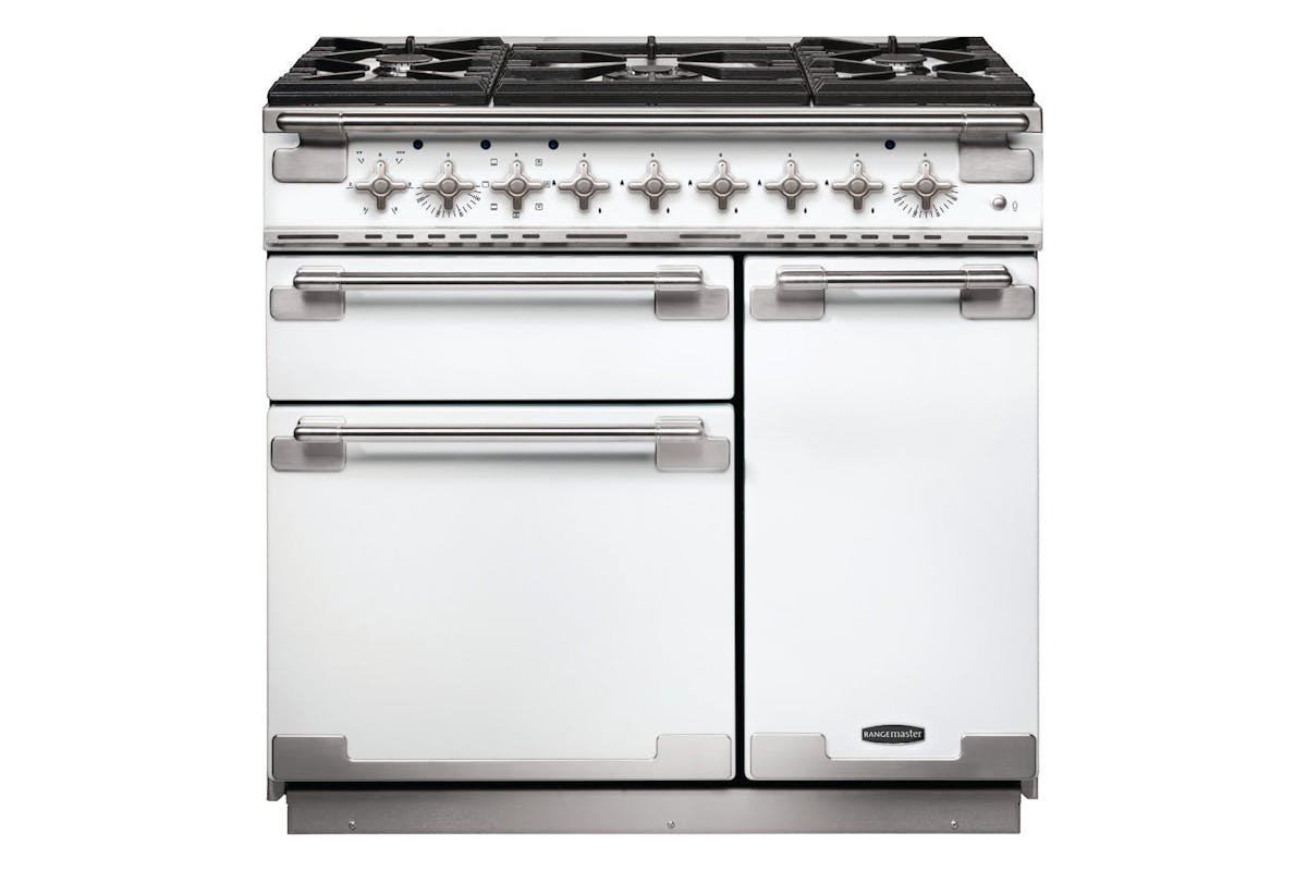 Rangemaster Elise 90cm Dual Fuel Range Cooker | ELS90DFFWH | White