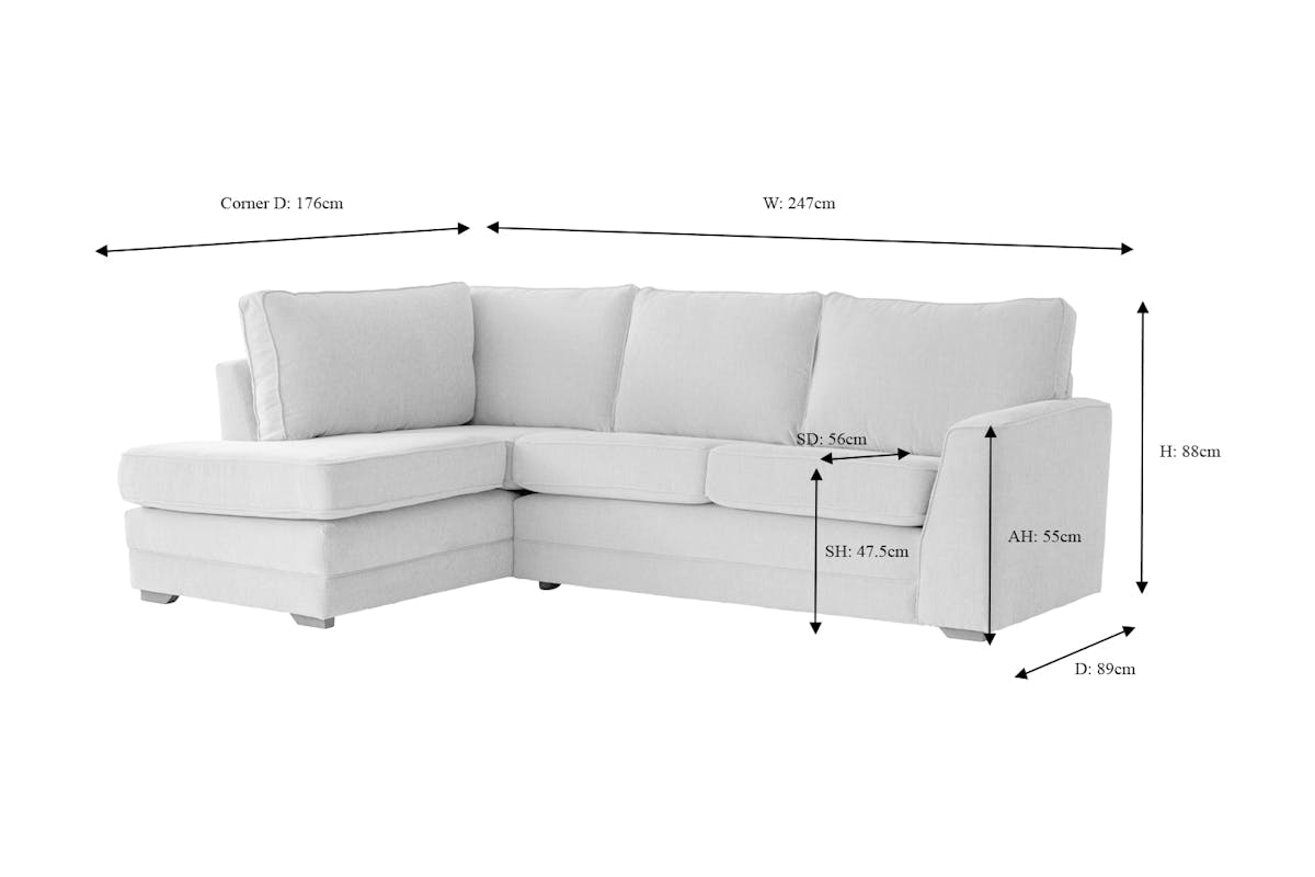 Emma Chaise Sofa | Fabric | Grey-4