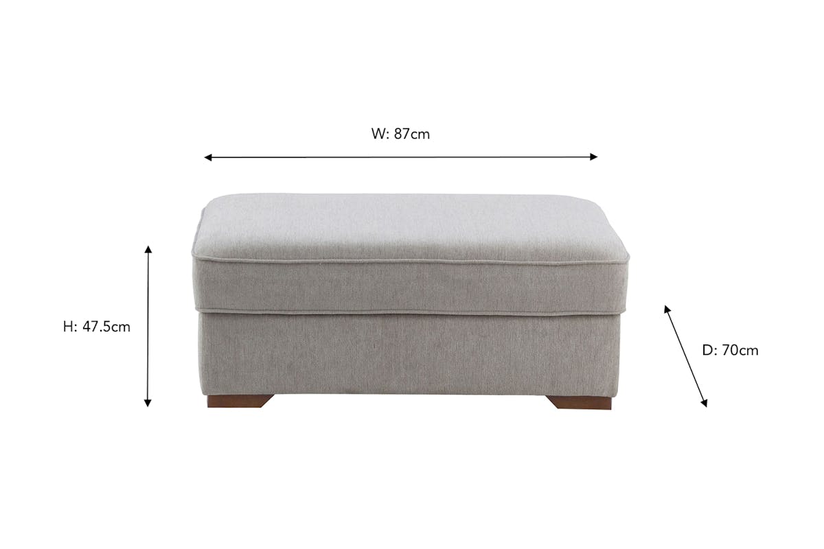 Emma Footstool | Fabric | Silver-3