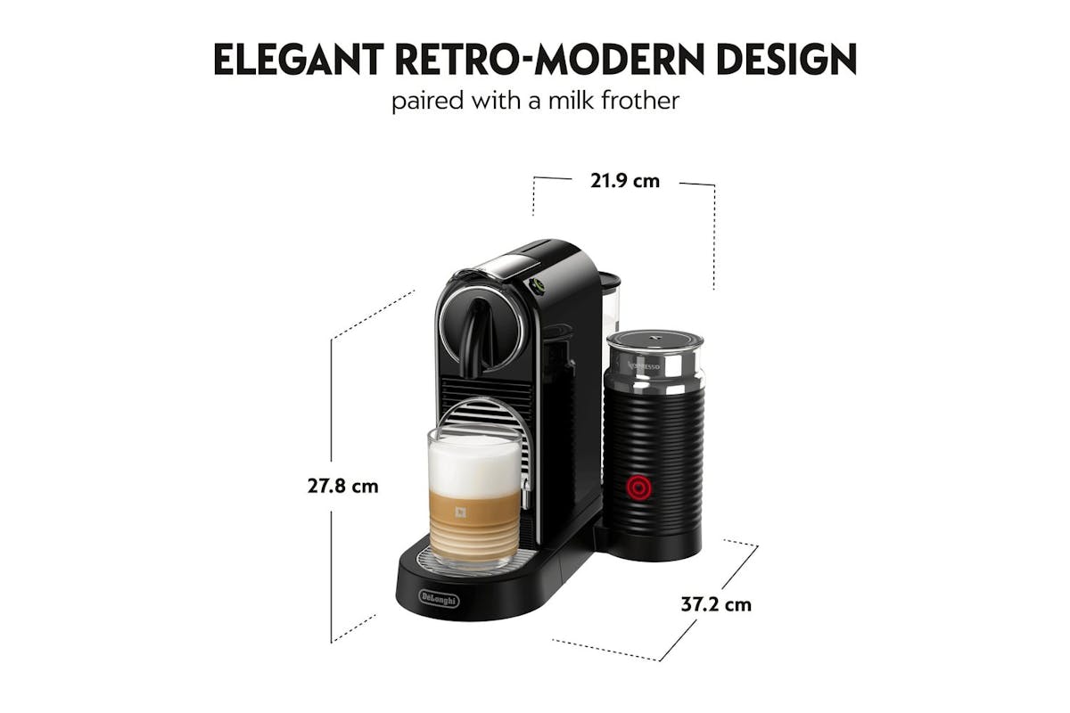 Nespresso Citiz Coffee Machine with Aeroccino Milk Frother by De'Longhi | EN267.BAE | Black-4