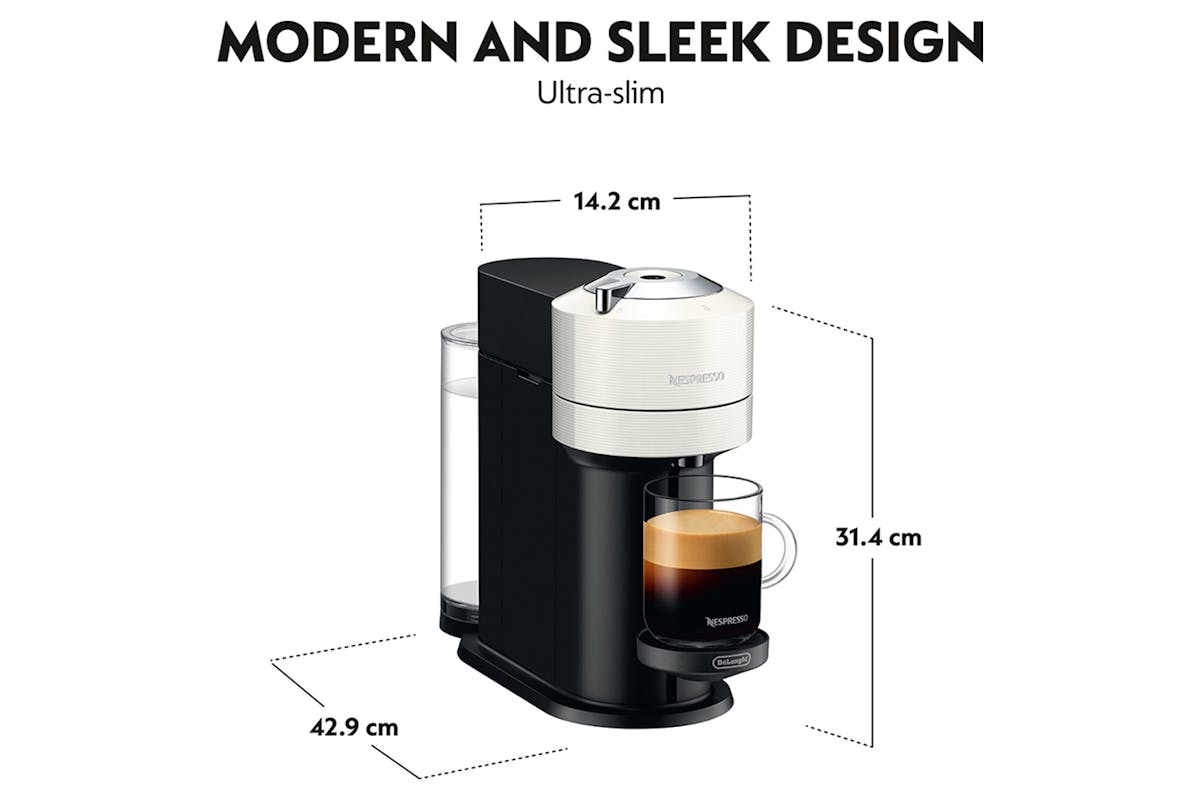 Nespresso Vertuo Next Coffee Machine  with Aeroccino Milk Frother by De'Longhi | ENV120.WAE | White-5