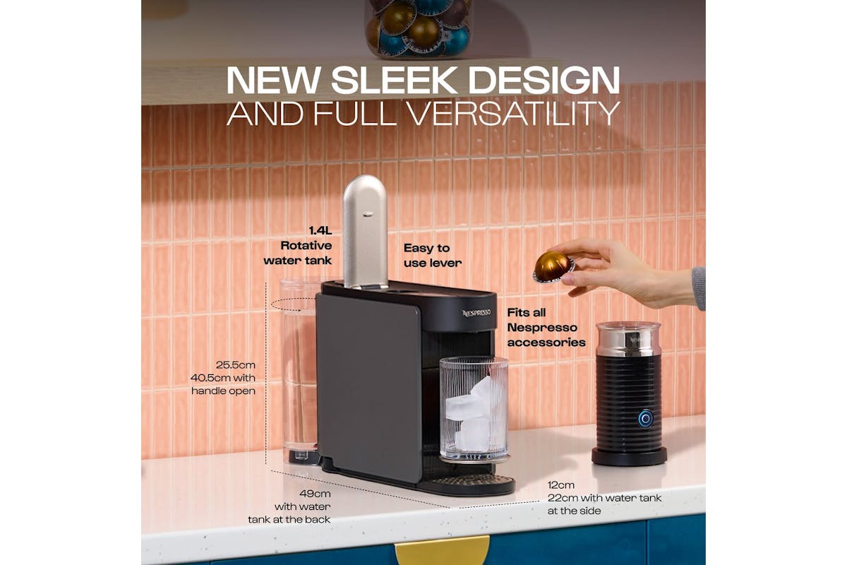 Nespresso Vertuo Up Pod Coffee Machine by De'Longhi | Anthracite | ENV200.GY-6