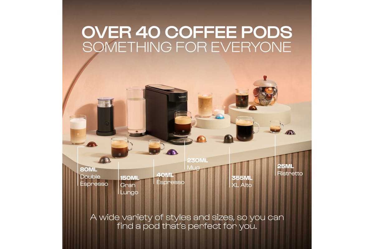 Nespresso Vertuo Up Pod Coffee Machine by De'Longhi | Anthracite | ENV200.GY-13