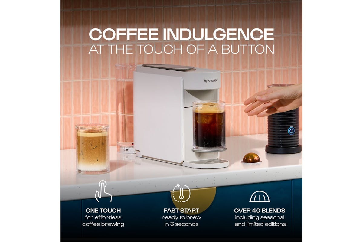 Nespresso Vertuo Up Pod Coffee Machine by De'Longhi | Pearl White | ENV200.W-4