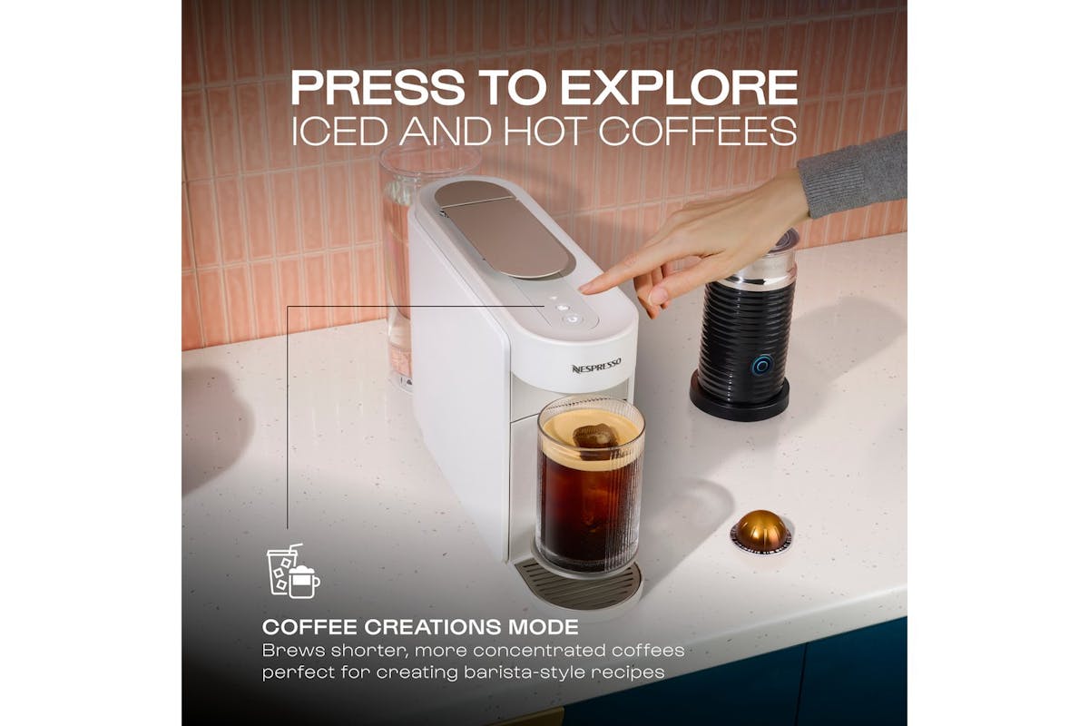 Nespresso Vertuo Up Pod Coffee Machine by De'Longhi | Pearl White | ENV200.W-5