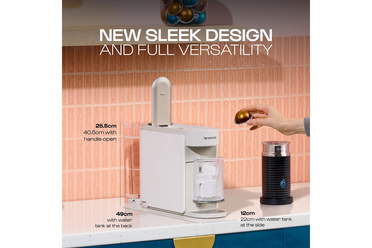 Nespresso Vertuo Up Pod Coffee Machine by De'Longhi | Pearl White | ENV200.W-6