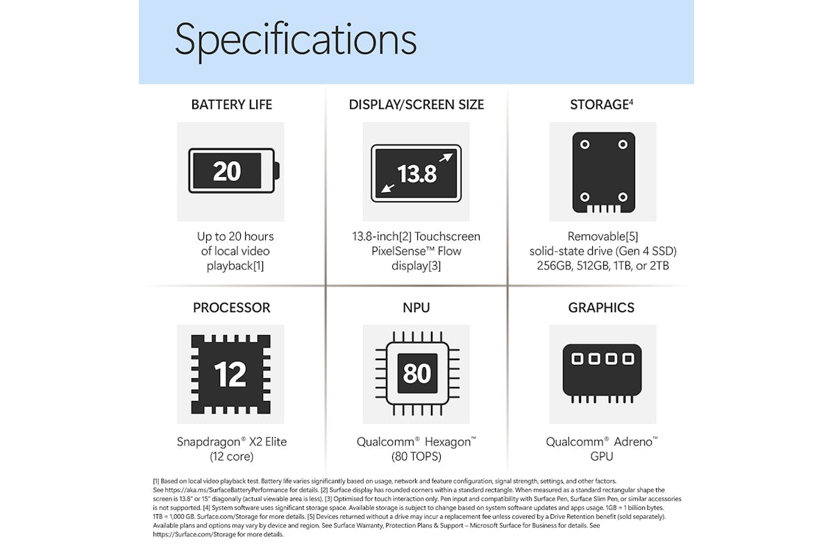 Microsoft Surface 13.8" Laptop Snapdragon X2 Elite (12 Core) | 16GB | 512GB | Qualcomm Adreno | Black-15