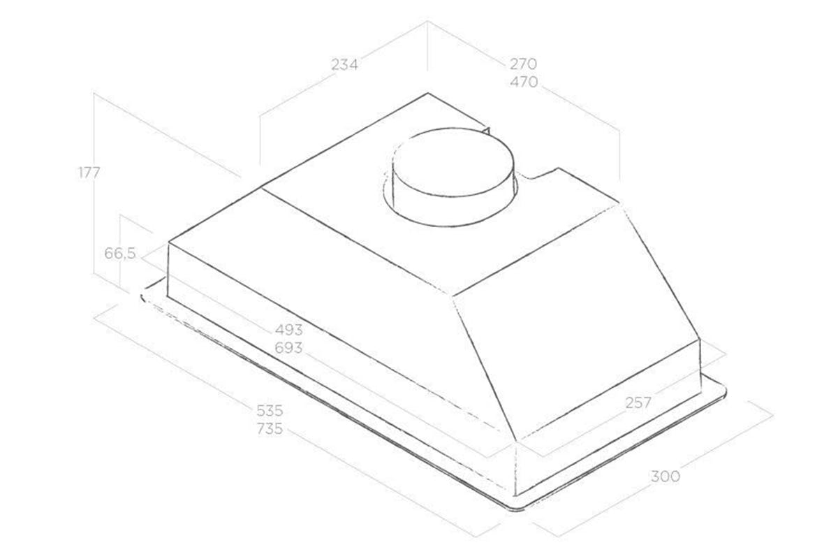 Elica 53.5cm Canopy Hood | ERACIXA60-3
