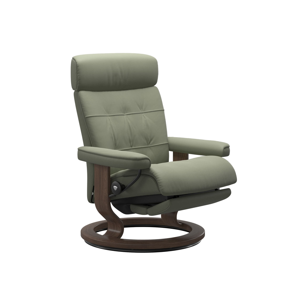Stressless Erik Recliner Cross Base with Footstool | Leather | Green-15