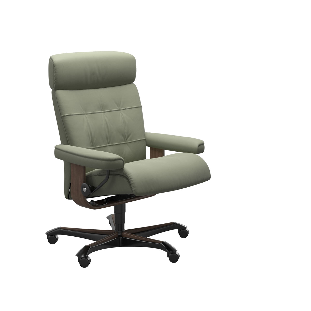 Stressless Erik Recliner Cross Base with Footstool | Leather | Green
