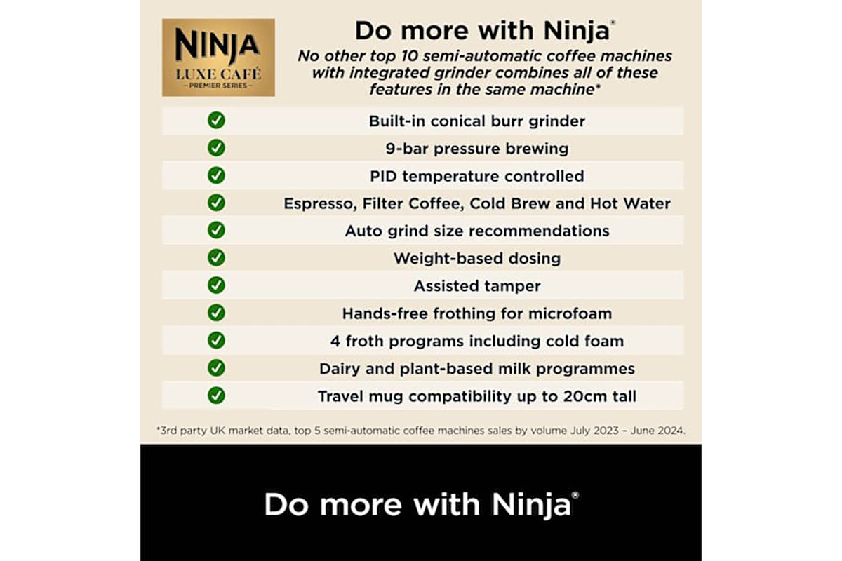 Ninja Luxe Cafe Premier Espresso Coffee Machine | ES601UKBK-8