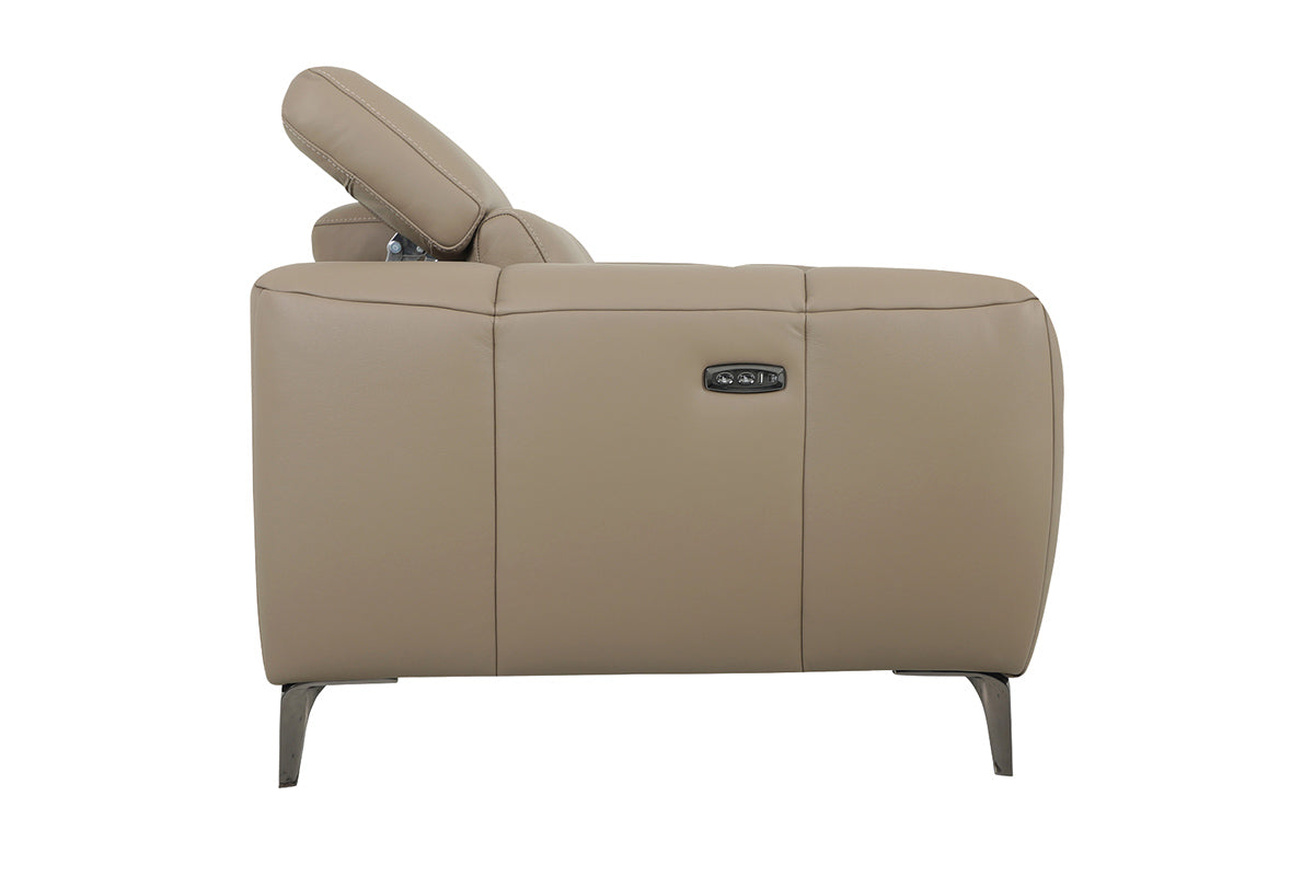 Evelyn 2.5 Seater Sofa | Power Recliner | Leather | Taupe-4