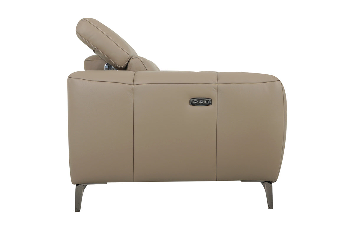 Evelyn 2 Seater Sofa | Power Recliner | Leather | Taupe-4