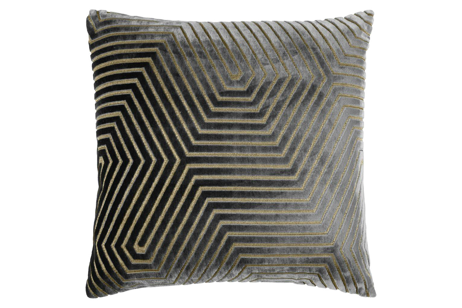 Evoke Feather Cushion | Charcoal/Gold | 45 x 45 cm
