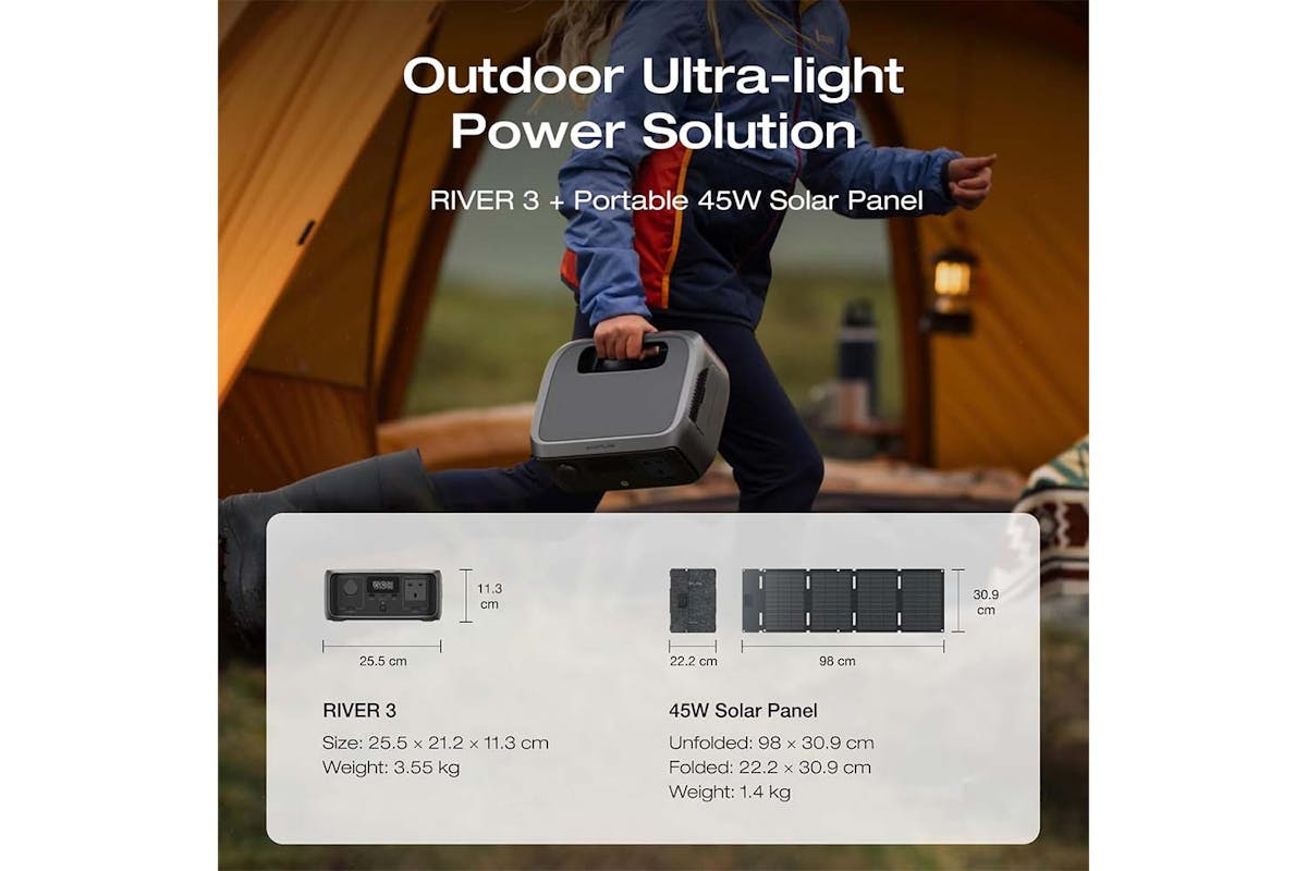 EcoFlow RIVER 3 UPS Power Station | 245Wh + 45W Solar Panel-2