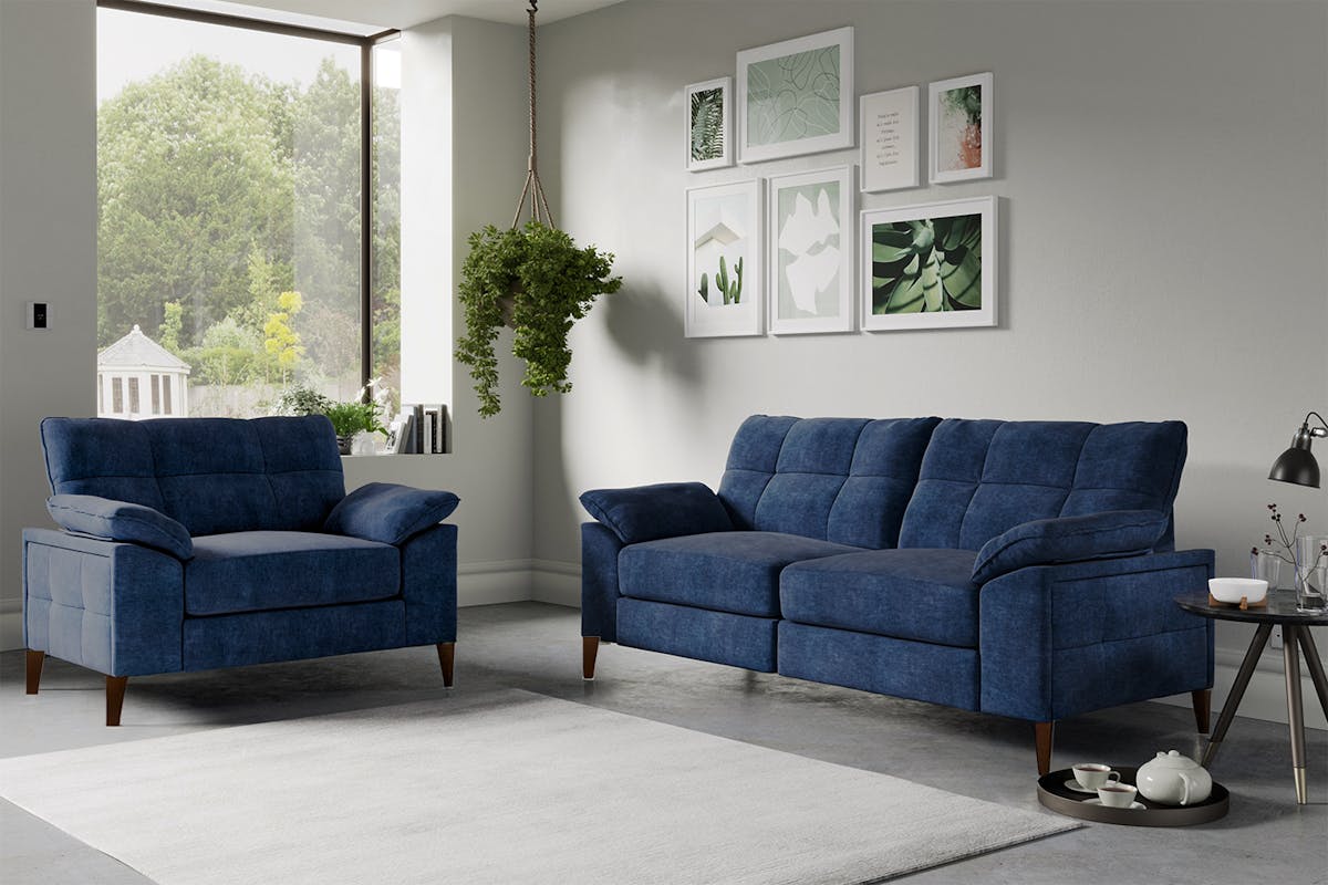 Elm 2 Seater Sofa | Fabric | Navy-2