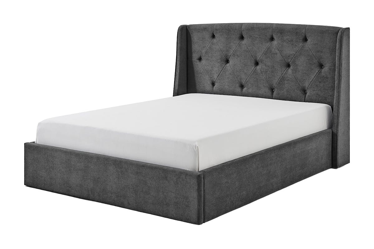 Emilia Winged Ottoman Bed Frame | King | 5ft | Grey-4
